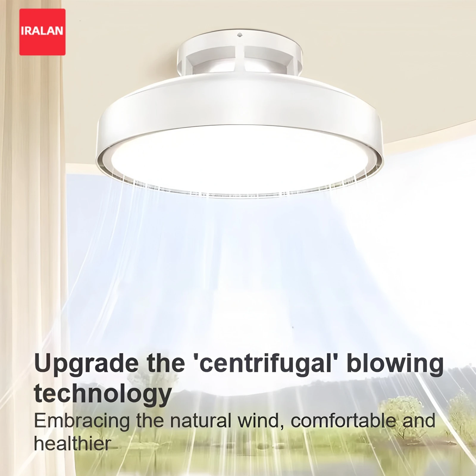 IRALAN Bladeless Ceiling Fans with Lights Remote Control Dimming LED 48CM Ceiling Lamp with Fan Living Room Bedroom Lighting
IRALAN Bladeless Ceiling Fans with Lights Remote Control Dimming LED 48CM Ceiling Lamp with Fan Living Room Bedroom Lighting