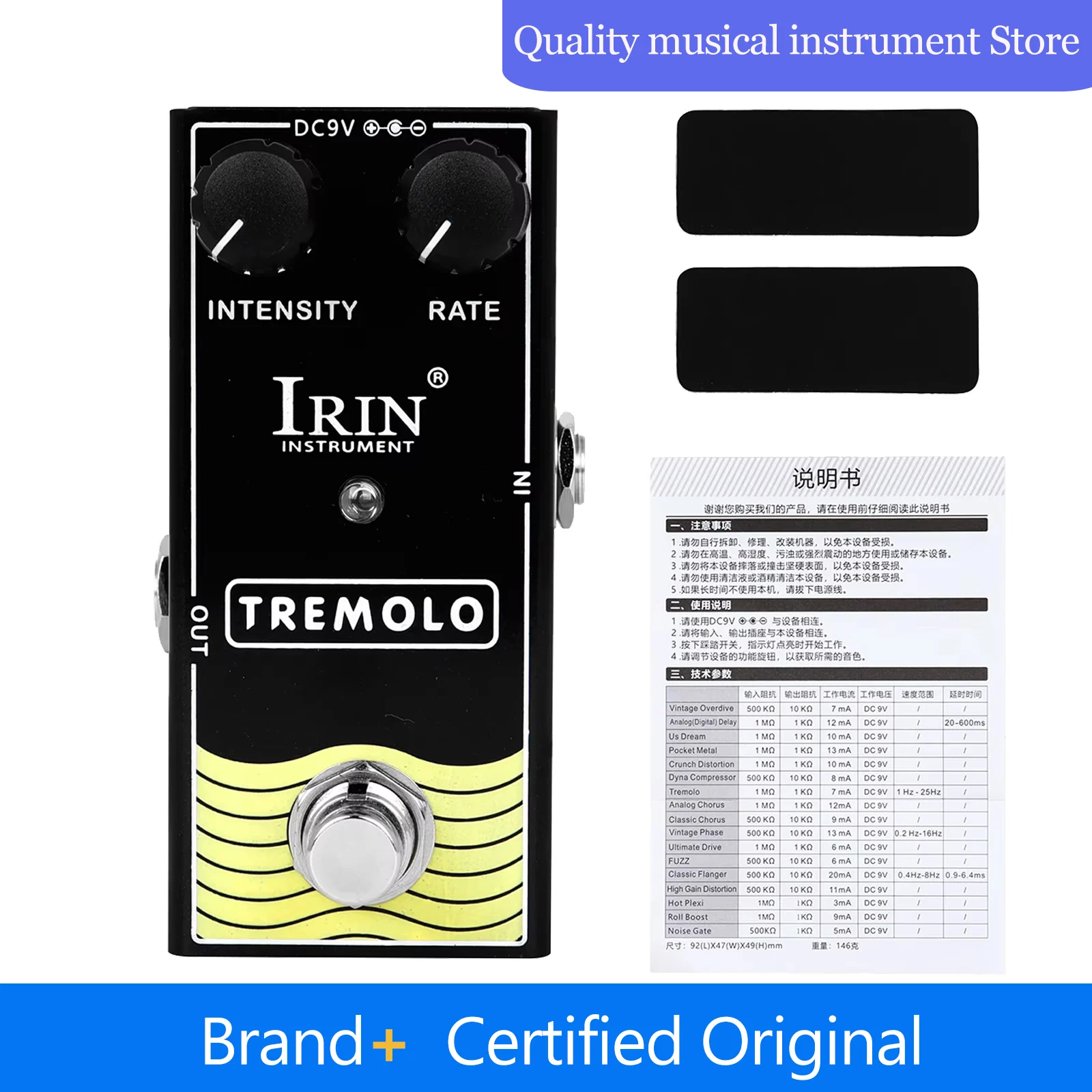 IRIN RF-09 Electric Guitar Effects Pedal TREMOLO Monoblock Effects True Bypass Designed Guitar Instruments Accessories & Parts
IRIN RF-09 Electric Guitar Effects Pedal TREMOLO Monoblock Effects True Bypass Designed Guitar Instruments Accessories & Parts