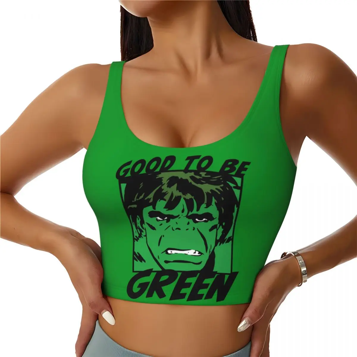 Пользовательский Спортивный Бюстгальтер High Impact Hero Hulk, Женский мультяшный укороченный топ для тренировок в тренажерном зале и йоги
Пользовательский Спортивный Бюстгальтер High Impact Hero Hulk, Женский мультяшный укороченный топ для тренировок в тренажерном зале и йоги