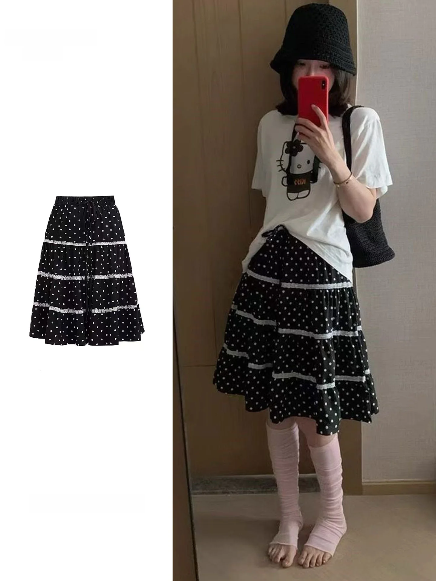 plus Size Women's Casual Polka Dot Lace Midi Skirt Spring Summer New Sweet Design Casual Half-length Skirt A-Line Skirt
plus Size Women's Casual Polka Dot Lace Midi Skirt Spring Summer New Sweet Design Casual Half-length Skirt A-Line Skirt