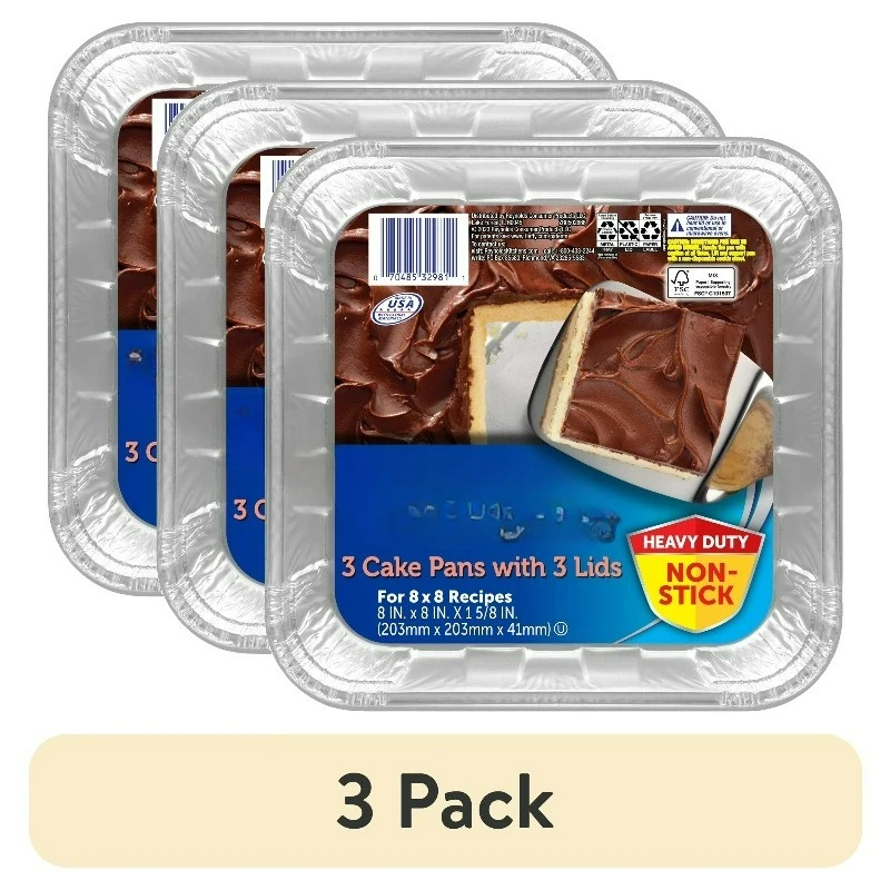 Aluminum Pans with Lids, Blue, 8x8 Inch, 3 Count
Aluminum Pans with Lids, Blue, 8x8 Inch, 3 Count