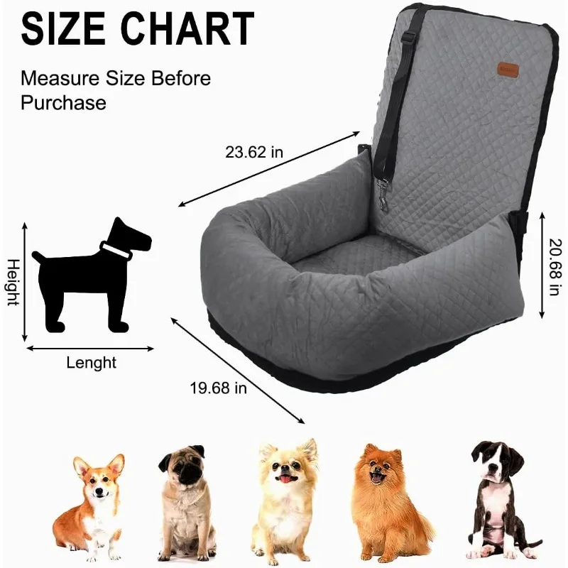 Dog Car Seat for Small Medium Dogs Up to 40lbs, Detachable Washable Soft Pet Booster Travel Bed
Dog Car Seat for Small Medium Dogs Up to 40lbs, Detachable Washable Soft Pet Booster Travel Bed