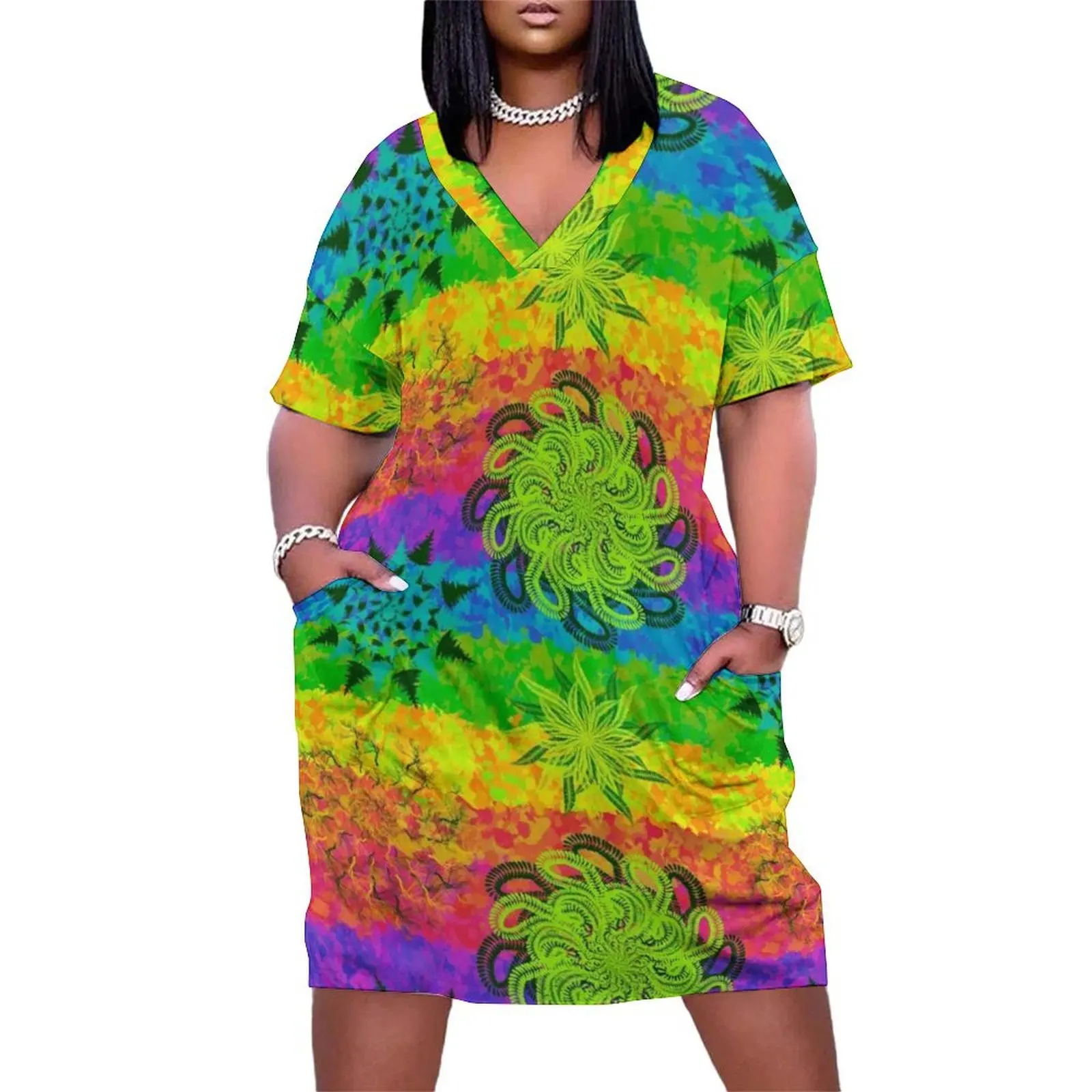 Rainbow abstract mandala pattern Loose Pocket Dress elegant women's dresses sale african dresses for woman
Rainbow abstract mandala pattern Loose Pocket Dress elegant women's dresses sale african dresses for woman