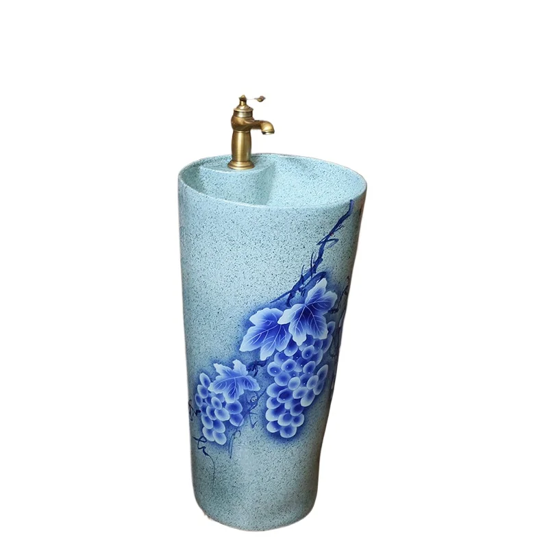 Ceramic household column basin courtyard washbasin floor floor retro vertical basin
Ceramic household column basin courtyard washbasin floor floor retro vertical basin