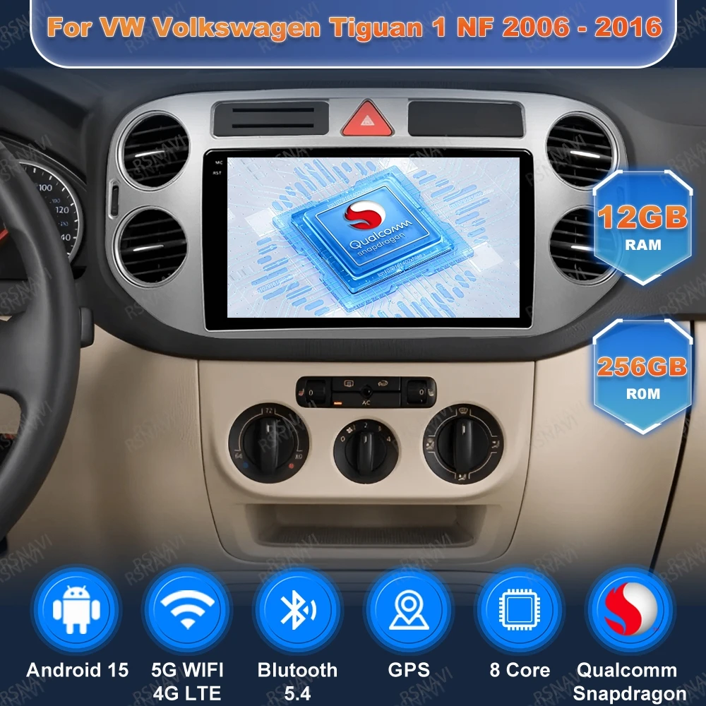 Car Radio Andoird 15 For VW Volkswagen Tiguan 1 NF 2006 - 2016 DSP Viedo Player 4G LTE DVD Wireless Carplay Auto GPS Stereo BT
Car Radio Andoird 15 For VW Volkswagen Tiguan 1 NF 2006 - 2016 DSP Viedo Player 4G LTE DVD Wireless Carplay Auto GPS Stereo BT