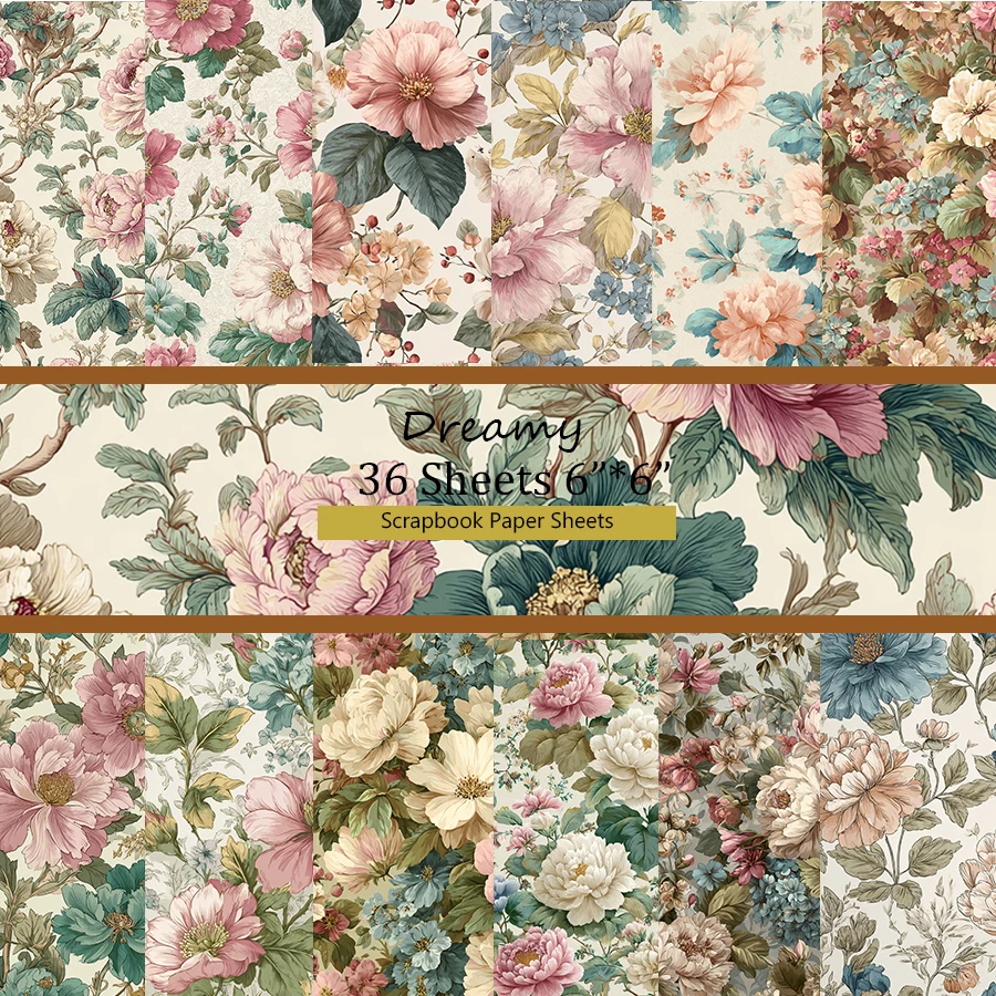 36 Sheets 6"x6" Scrapbook Paper Pack: Hand-drawn Floral Prints for Scrapbooking, Origami, Junk Journal & Card DIY.
36 Sheets 6"x6" Scrapbook Paper Pack: Hand-drawn Floral Prints for Scrapbooking, Origami, Junk Journal & Card DIY.