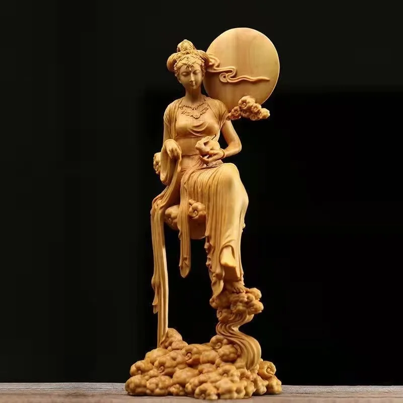 Natural Solid Wood Chang'e Fairy Characters Statue, Hand-carved Mythology Jade Rabbit Lmmortal HomeRoomOffice Decoration Artwork
Natural Solid Wood Chang'e Fairy Characters Statue, Hand-carved Mythology Jade Rabbit Lmmortal HomeRoomOffice Decoration Artwork