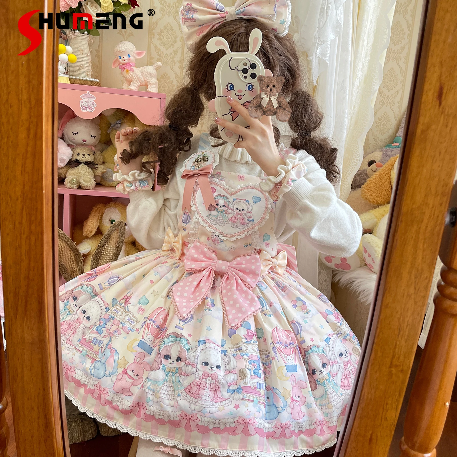 Sweet Print Birthday Strap Dress Jsk Cute Bow Soft Girls Lolita Short Dress Summer Daughter Student Daily Kawaii Y2k Dresses
Sweet Print Birthday Strap Dress Jsk Cute Bow Soft Girls Lolita Short Dress Summer Daughter Student Daily Kawaii Y2k Dresses