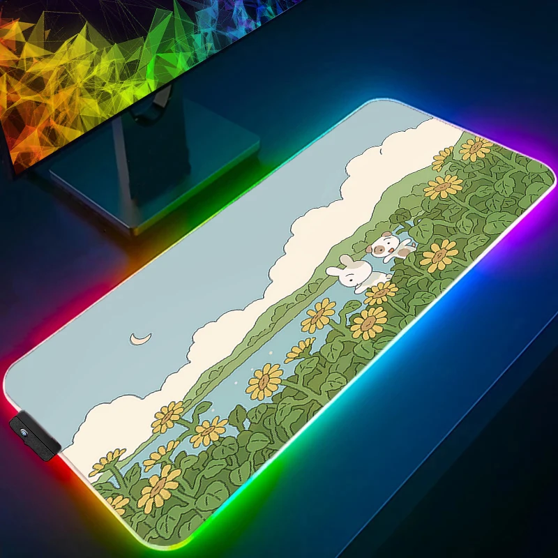 Mouse Pad Gaming Accessories LED Computer Kawaii Gamer Keyboard Pad RGB Laptop Green Plants Desktop Mouse Mat Sunflower Mousepad
Mouse Pad Gaming Accessories LED Computer Kawaii Gamer Keyboard Pad RGB Laptop Green Plants Desktop Mouse Mat Sunflower Mousepad
