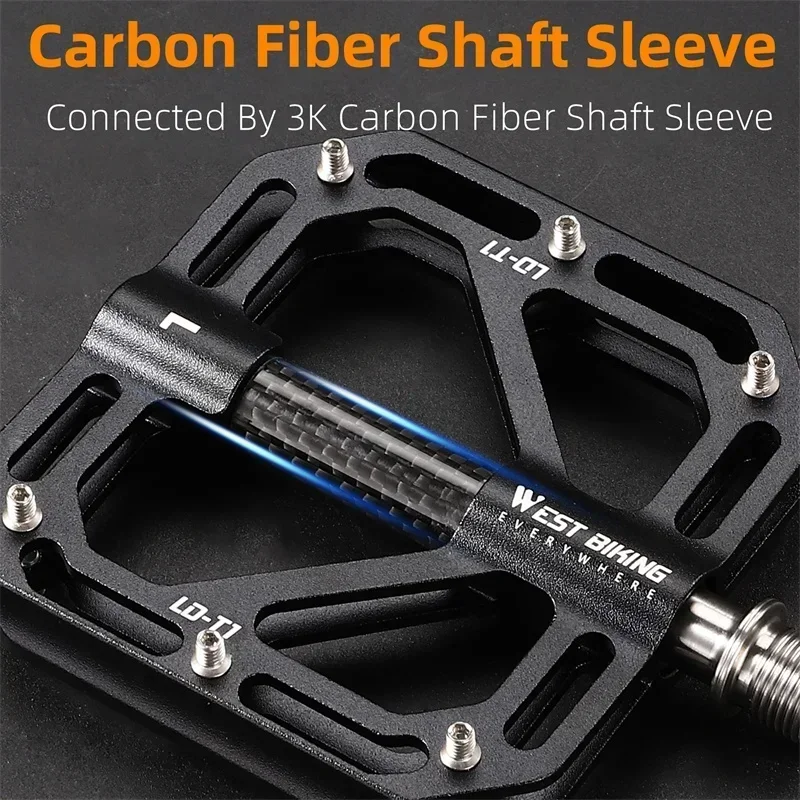 WEST BIKING Сверхлегкие педали MTB с 3 подшипниками, велосипедные плоские педали из титанового сплава с рукавом из углеродного волокна, педали для шоссейного велосипеда LD-T1
WEST BIKING Сверхлегкие педали MTB с 3 подшипниками, велосипедные плоские педали из титанового сплава с рукавом из углеродного волокна, педали для шоссейного велосипеда LD-T1