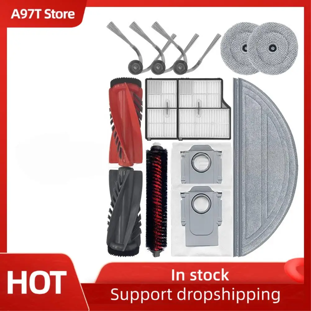 A97T 14Pcs For Roborock Saros 10 / S9 Maxv Ultra / G30 Replacement Parts Vacuum Main Side Brush Hepa Filter Mop Pad Dust Bag
A97T 14Pcs For Roborock Saros 10 / S9 Maxv Ultra / G30 Replacement Parts Vacuum Main Side Brush Hepa Filter Mop Pad Dust Bag