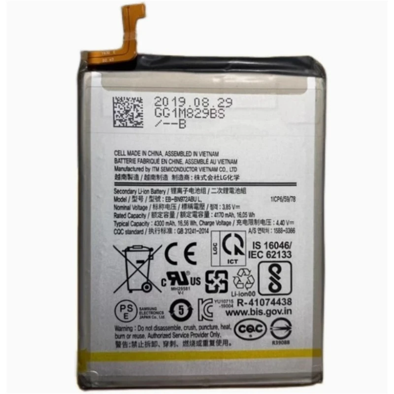 Аккумулятор EB-BN972ABU 4,4 В, 4170 мАч для Samsung Galaxy Note 10 Plus 10+ SM-N975F N975 F EB-BN 972 970AbuSM-N975DS Batteria
Аккумулятор EB-BN972ABU 4,4 В, 4170 мАч для Samsung Galaxy Note 10 Plus 10+ SM-N975F N975 F EB-BN 972 970AbuSM-N975DS Batteria