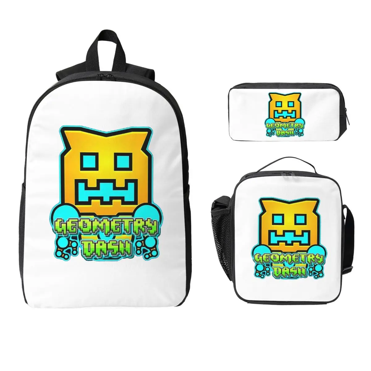 Video Game Geometry Dash Backpack Boys Girls BookBag School Bag Computer Shoulder Bags 3ps Insulated Lunch Bag Pencil Case
Video Game Geometry Dash Backpack Boys Girls BookBag School Bag Computer Shoulder Bags 3ps Insulated Lunch Bag Pencil Case
