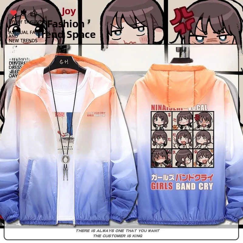 Girls Band Cry Anime Summer Lightweight Jaet Sun Protection Loose Fit Youth Faion Hooded Zipper Closure Outerwear
Girls Band Cry Anime Summer Lightweight Jaet Sun Protection Loose Fit Youth Faion Hooded Zipper Closure Outerwear