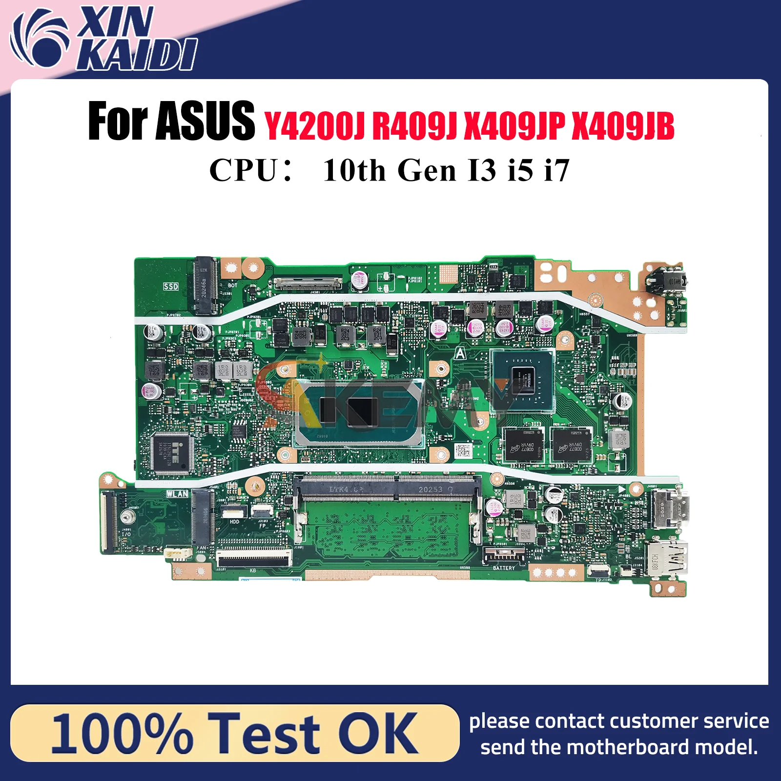 X409JP Laptop Motherboard For ASUS X409J A409J A509J Y4200J X409JB F409J X409JP P1510CJA F509J R409J Mainboard 10th Gen I3 i5 i7
X409JP Laptop Motherboard For ASUS X409J A409J A509J Y4200J X409JB F409J X409JP P1510CJA F509J R409J Mainboard 10th Gen I3 i5 i7