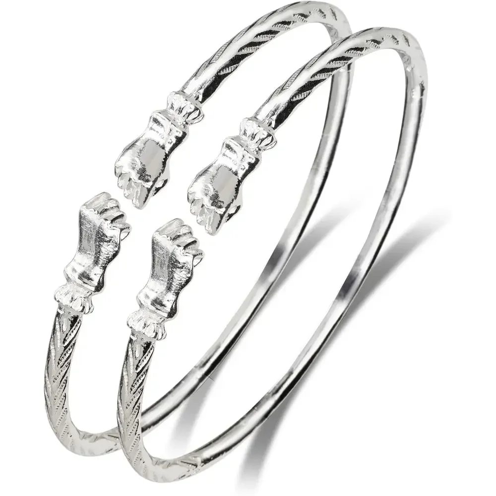 Better Jewelry Fist .925 Sterling Silver West Indian Bangles (Pair 47gr.), 1 pair
Better Jewelry Fist .925 Sterling Silver West Indian Bangles (Pair 47gr.), 1 pair