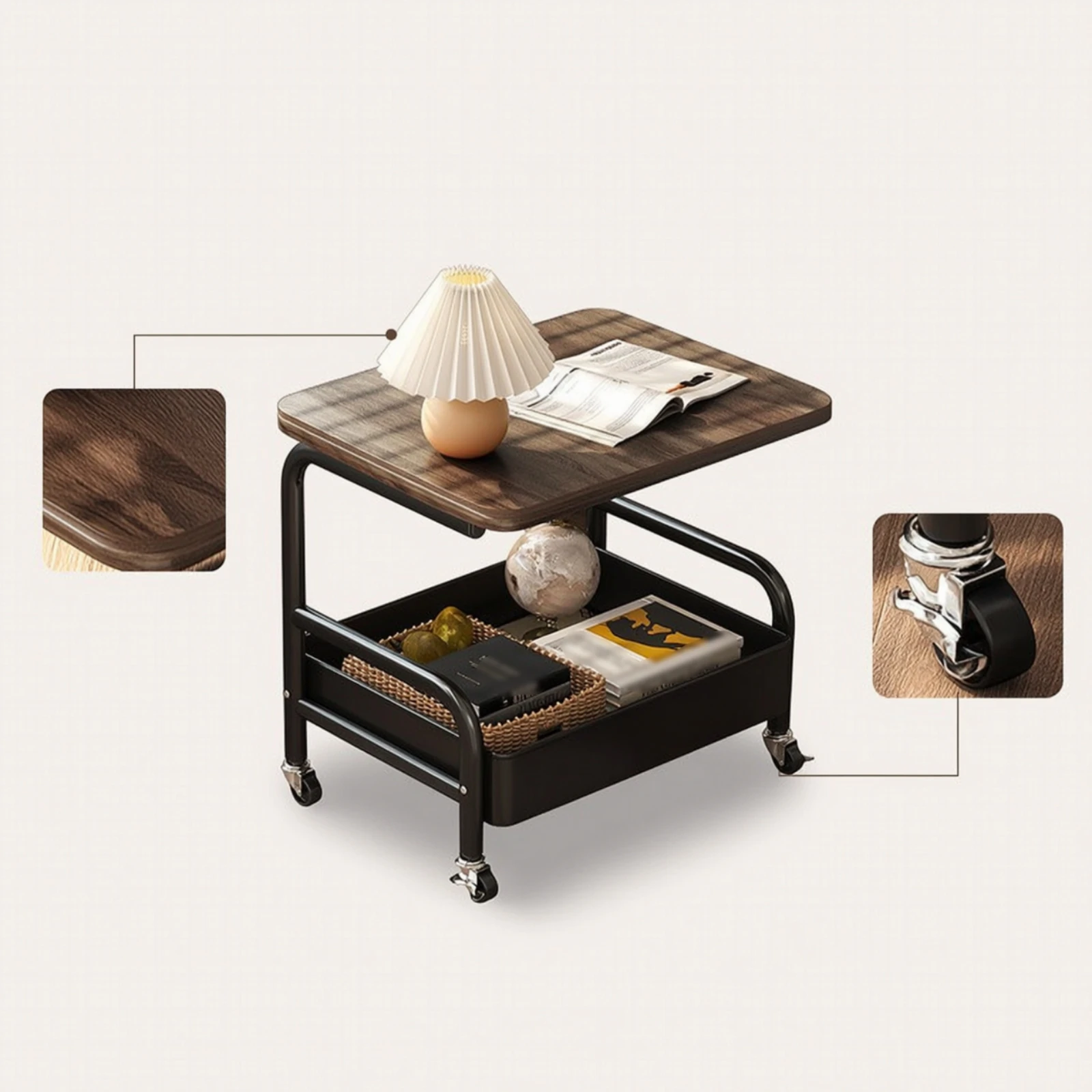 Storage Cart with Wood Top Metal Cart with Table Top Rolling Side Table Versatile Sturdy for Bedroom, Living Room
Storage Cart with Wood Top Metal Cart with Table Top Rolling Side Table Versatile Sturdy for Bedroom, Living Room