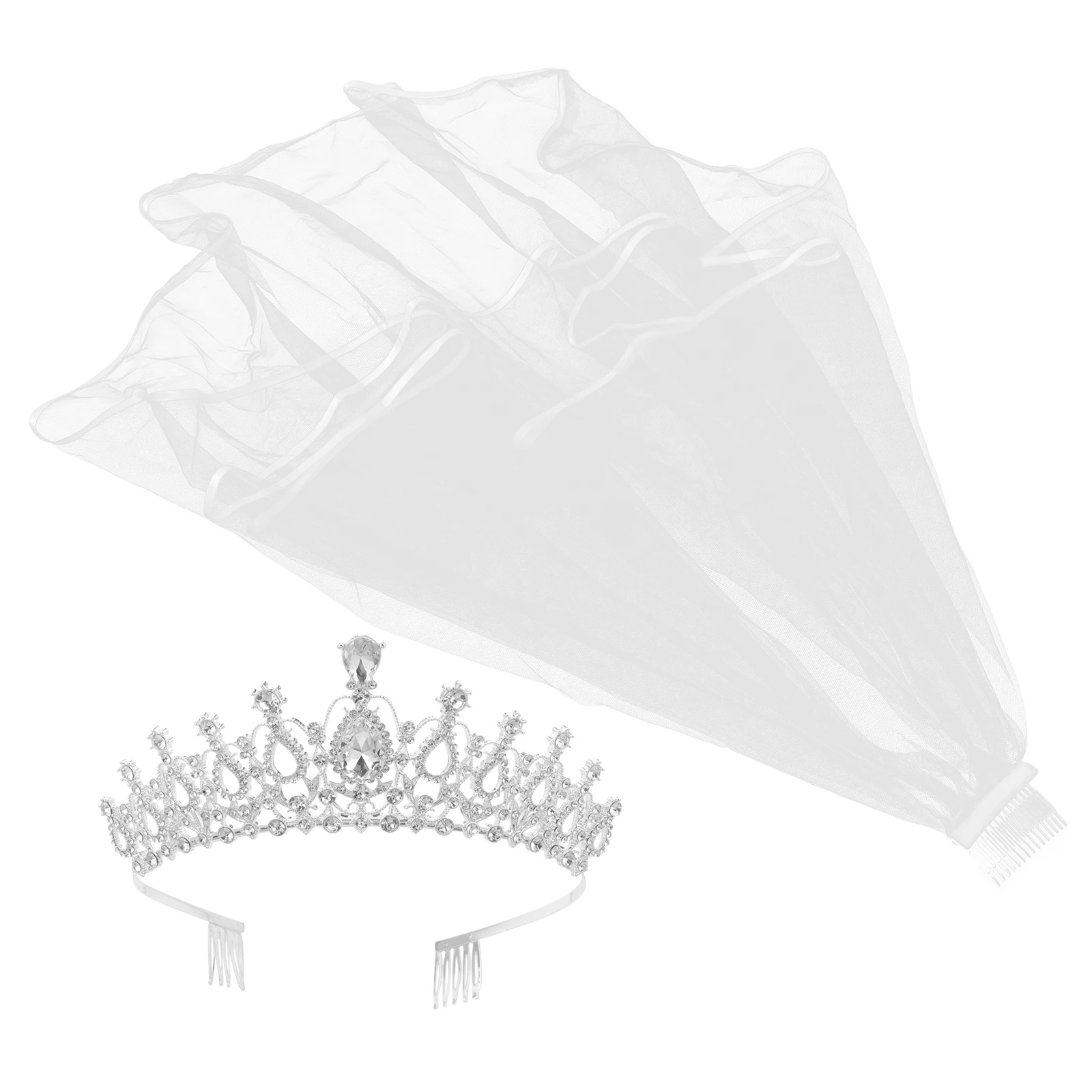 2pcs Rhinestone Crown Veil Bridal Headpiece White Ivory Wedding Veils With Comb Lace Delicate Stitches Sweet Style Durability
2pcs Rhinestone Crown Veil Bridal Headpiece White Ivory Wedding Veils With Comb Lace Delicate Stitches Sweet Style Durability