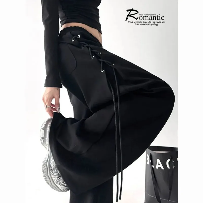 Women's High Waisted Wide Leg Pants with Side Lace Detail Casual Loose Fit Trousers for Streetwear
Women's High Waisted Wide Leg Pants with Side Lace Detail Casual Loose Fit Trousers for Streetwear