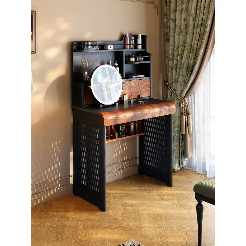 Небольшой туалетный столик из цельного дерева, маленькая спальня, французский винтажный столик для макияжа
Небольшой туалетный столик из цельного дерева, маленькая спальня, французский винтажный столик для макияжа