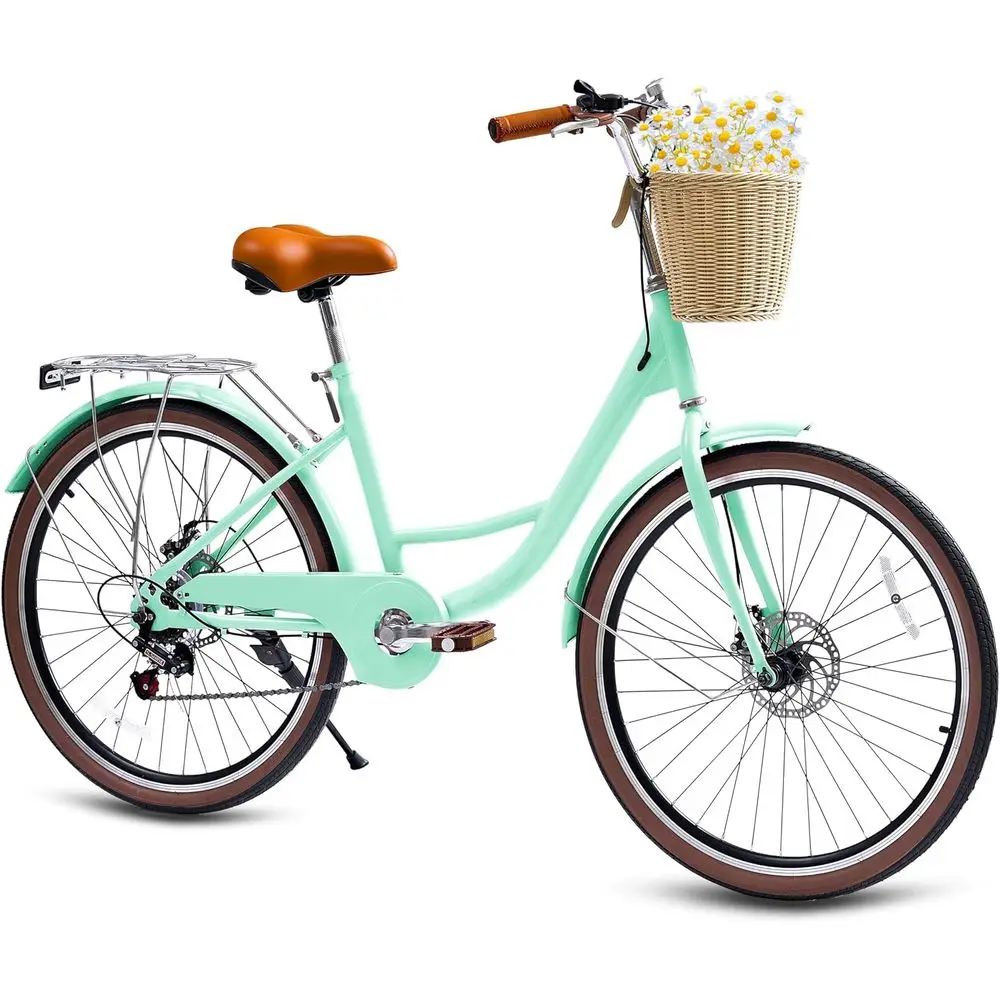 7-Speed 24-26 Inch Kids' Bikes with Basket and Adjustable Seat, Suitable for Girls and Adults, Available in Multiple Colors
7-Speed 24-26 Inch Kids' Bikes with Basket and Adjustable Seat, Suitable for Girls and Adults, Available in Multiple Colors