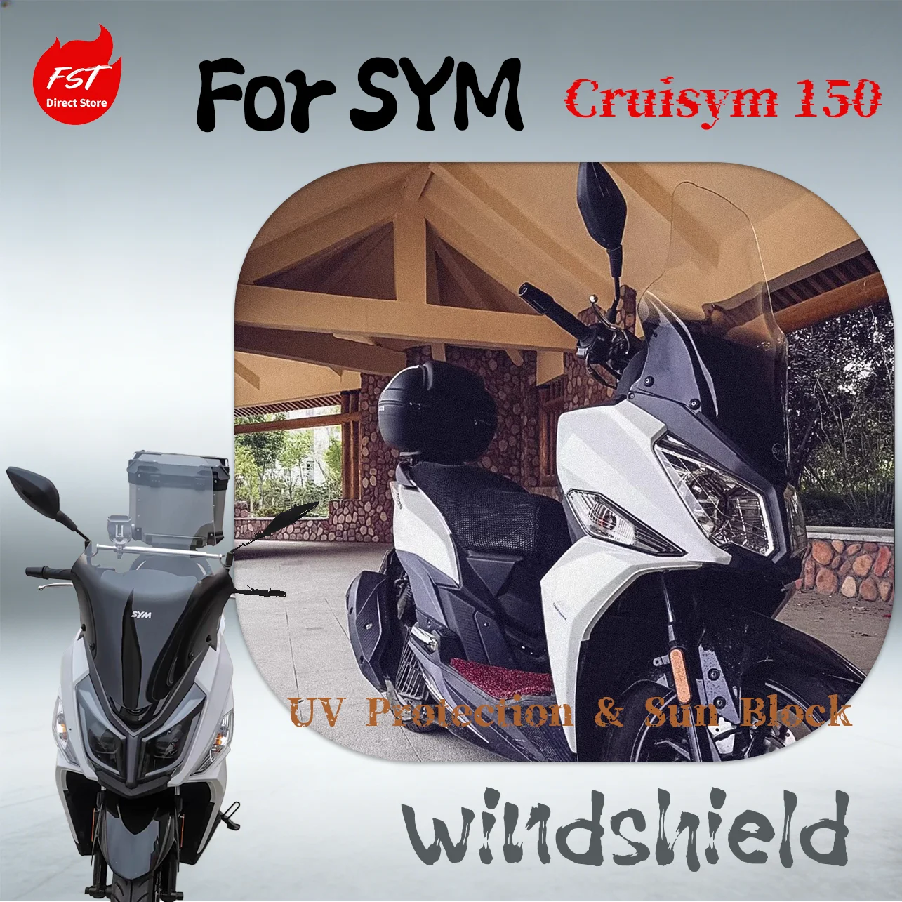 Extended Wind Deflector for SYM Cruisym 150 Scooter, UV Protection & Windproof
Extended Wind Deflector for SYM Cruisym 150 Scooter, UV Protection & Windproof