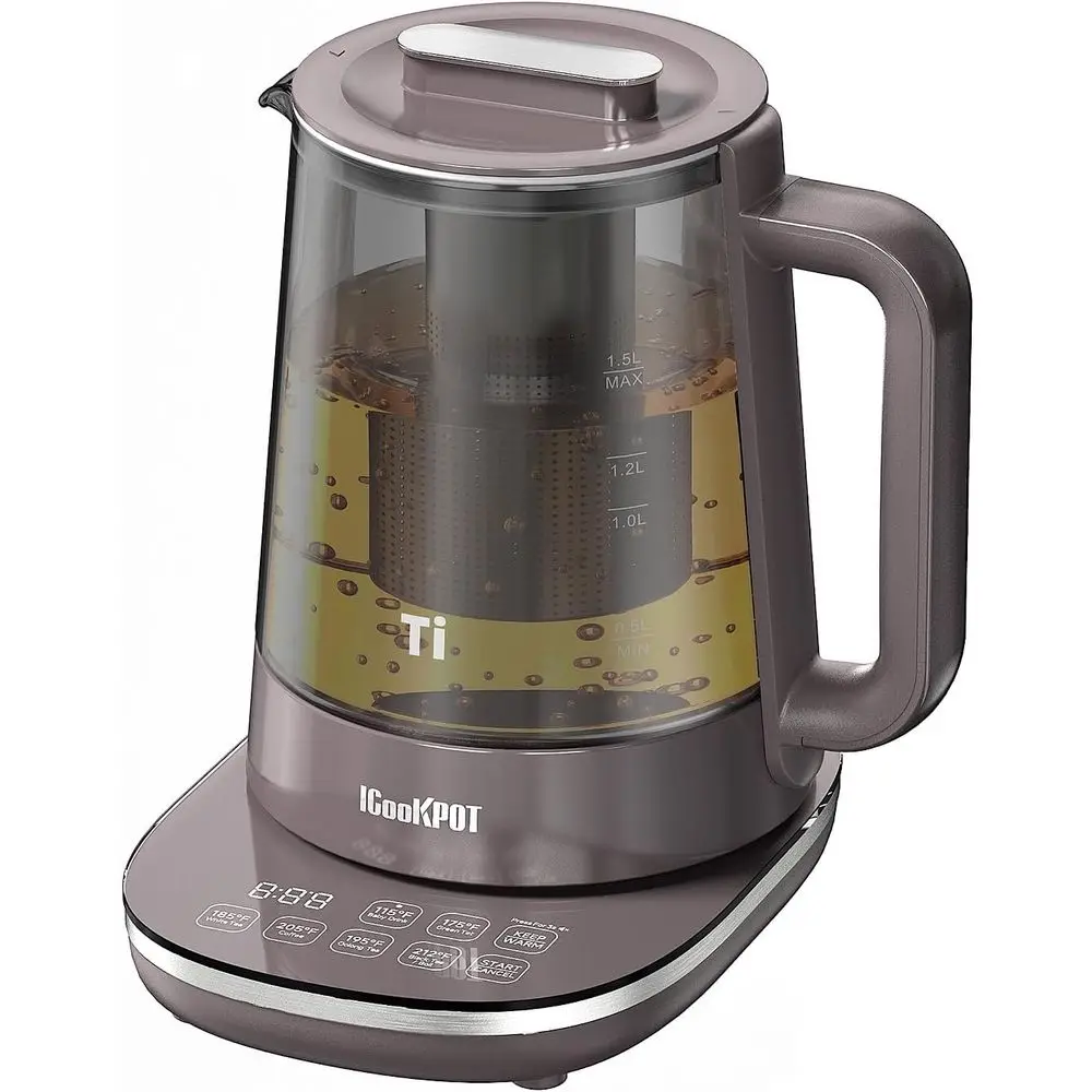 1500W Glass Electric Kettle with Temperature Control for 1.5L Tea and Coffee Brewing
1500W Glass Electric Kettle with Temperature Control for 1.5L Tea and Coffee Brewing