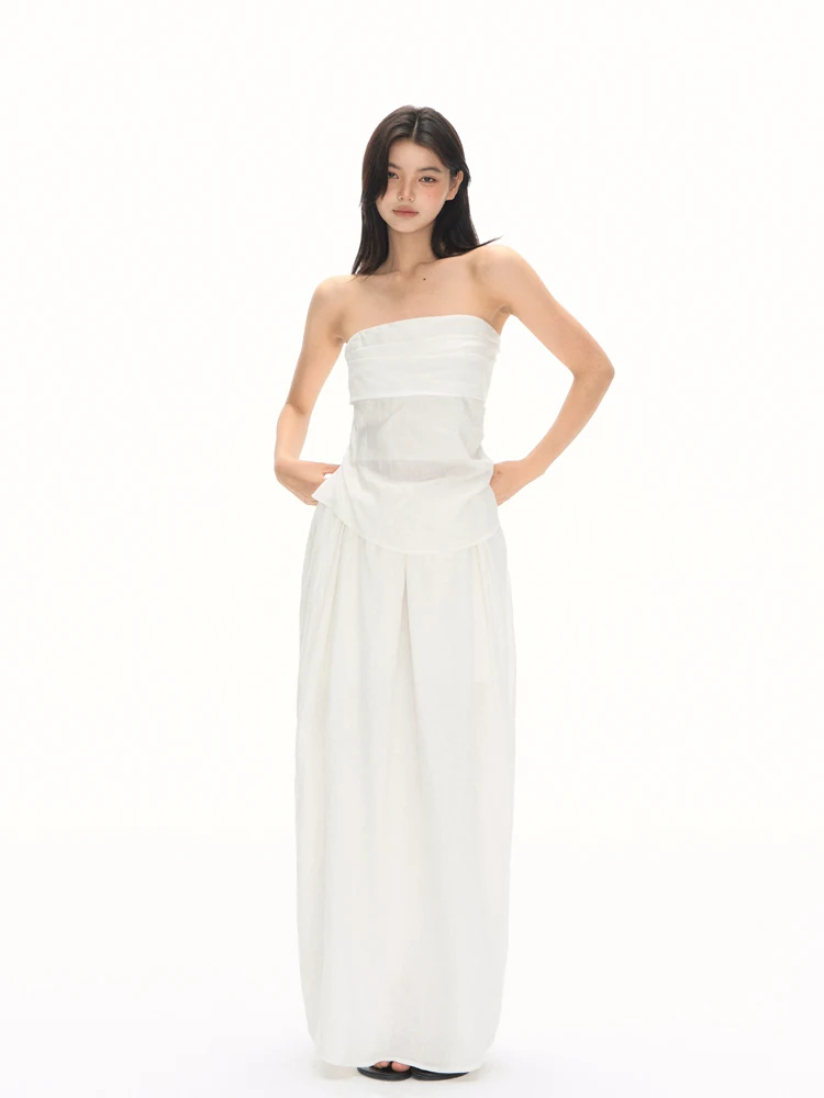 Romantic Pleated Design Strapless Top Women's Bloomer Skirt Two-Piece Set French Style Short Sleeve Long Pants Autumn Wear
Romantic Pleated Design Strapless Top Women's Bloomer Skirt Two-Piece Set French Style Short Sleeve Long Pants Autumn Wear