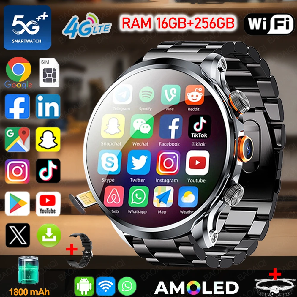 Смарт-часы с поддержкой 5G/4G, AMOLED-экраном 680*680, аккумулятором 1880 мАч, 16 ГБ+256 ГБ памяти, HD-камерой, GPS, Wi-Fi и загрузкой приложений Google
Смарт-часы с поддержкой 5G/4G, AMOLED-экраном 680*680, аккумулятором 1880 мАч, 16 ГБ+256 ГБ памяти, HD-камерой, GPS, Wi-Fi и загрузкой приложений Google