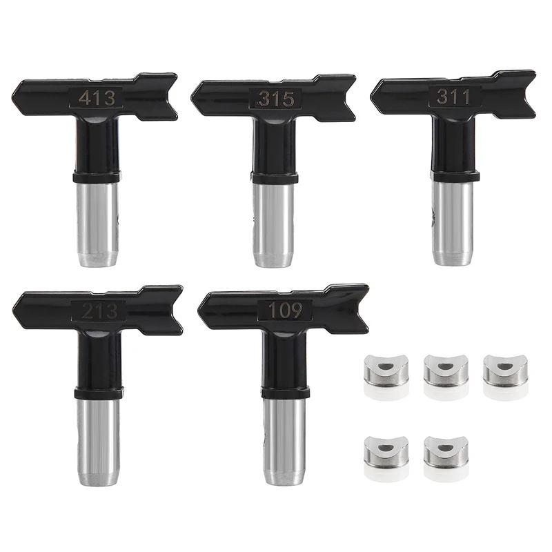 ABUL-5 Pieces Spray Tips Reversible Spray Tip Airless Spray Nozzles For Airless Spraying Machine (109, 213, 311, 315, 413)
ABUL-5 Pieces Spray Tips Reversible Spray Tip Airless Spray Nozzles For Airless Spraying Machine (109, 213, 311, 315, 413)
