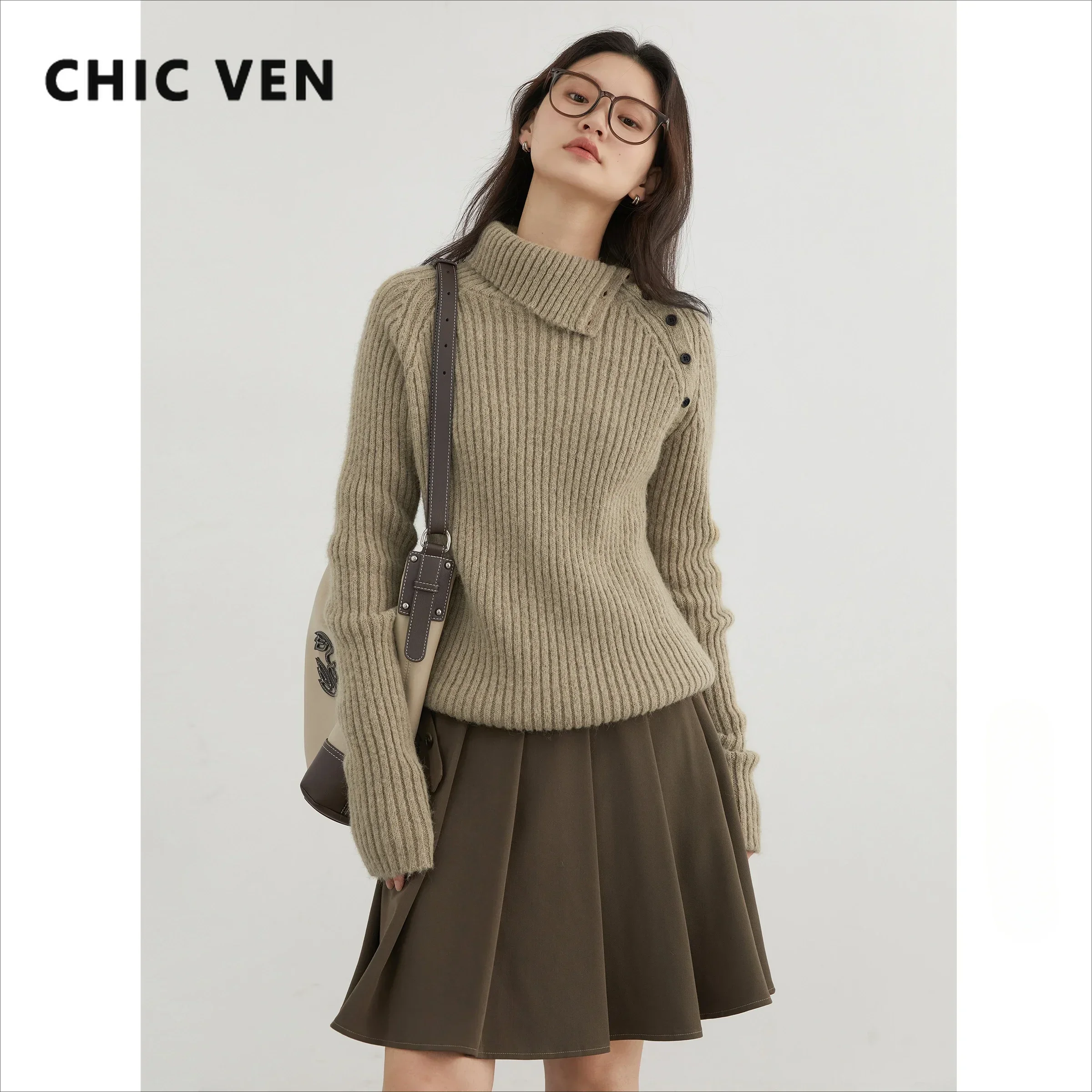 CHIC VEN Women Sweaters Solid Loose New Slanted Collar Knitted Jumpers Female Pullover Ladies Warm Clothing Autumn Winter 2024
CHIC VEN Women Sweaters Solid Loose New Slanted Collar Knitted Jumpers Female Pullover Ladies Warm Clothing Autumn Winter 2024