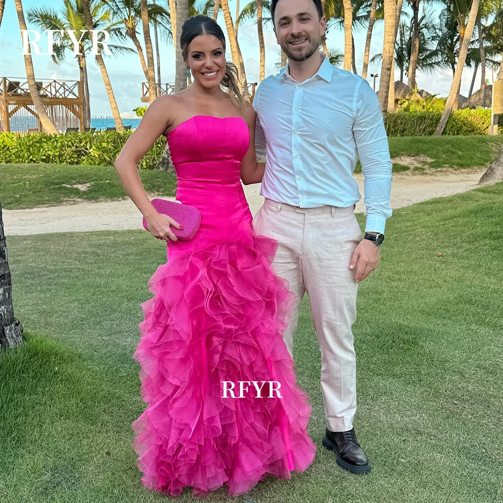 RFYR Fuchsia Prom Dress wiith Ruffles A Line Evening Party Dress for Women Strapless Gala Dress فساتين مناسبة رسمية Customized
RFYR Fuchsia Prom Dress wiith Ruffles A Line Evening Party Dress for Women Strapless Gala Dress فساتين مناسبة رسمية Customized