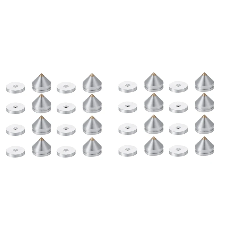 T85C-16 Set Speaker Stand Feet Foot Pad Aluminium Alloy Metal Spikes Cone Floor Foot Nail Silver
T85C-16 Set Speaker Stand Feet Foot Pad Aluminium Alloy Metal Spikes Cone Floor Foot Nail Silver