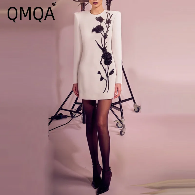QMQA модные женские элегантные платья с цветными блоками в стиле пэчворк и аппликацией, элегантное вечернее платье с круглым вырезом и длинными рукавами, высокой талией 1A753
QMQA модные женские элегантные платья с цветными блоками в стиле пэчворк и аппликацией, элегантное вечернее платье с круглым вырезом и длинными рукавами, высокой талией 1A753
