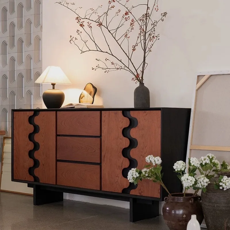 Retro dining side simple entrance living room storage bedroom modern chest cabinet with solid wood cabinet against the wall
Retro dining side simple entrance living room storage bedroom modern chest cabinet with solid wood cabinet against the wall
