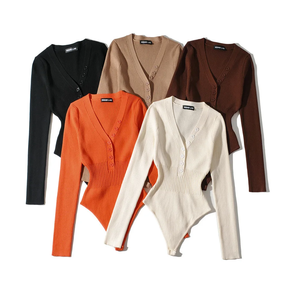 Women Knitted Button Up V Neck Le Body Yauco LES CLASSIQUES Polo Bodysuit Jumpsuit
Women Knitted Button Up V Neck Le Body Yauco LES CLASSIQUES Polo Bodysuit Jumpsuit