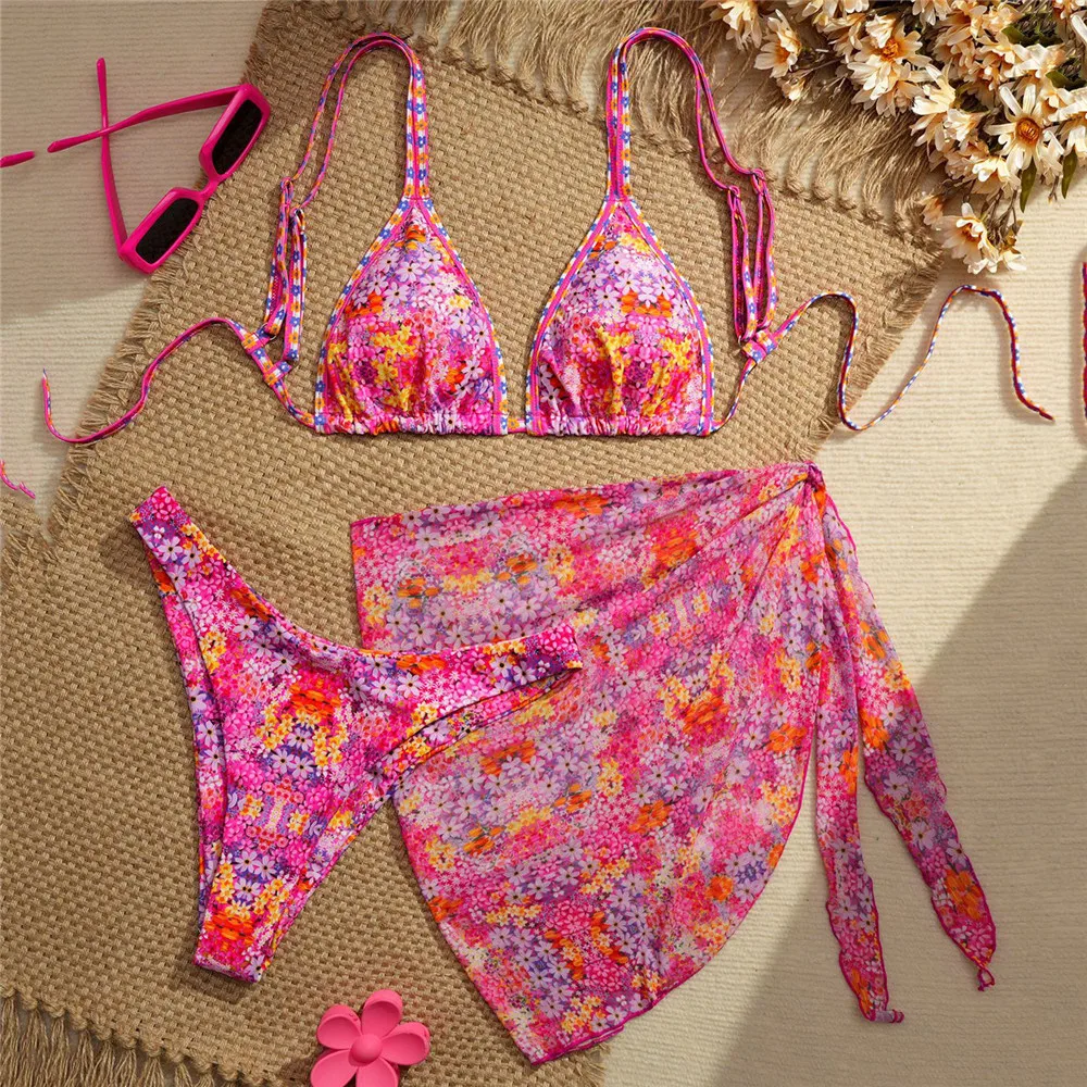 Pink Floral Print Triangle 3 Piece Bikinis Sets Mesh Cover Ups Sexy Swimsuit Woman 2026 Holiday Swimwear Mini Micro Bikini Thong
Pink Floral Print Triangle 3 Piece Bikinis Sets Mesh Cover Ups Sexy Swimsuit Woman 2026 Holiday Swimwear Mini Micro Bikini Thong