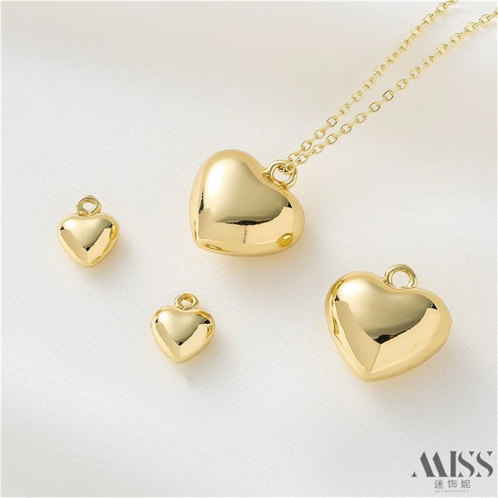 18K Gold-coated Real Gold Color Copper-plated Glossy Peach Heart-shaped Pendant Handmade Bracelet Collarbone Necklace DIY Pendan
18K Gold-coated Real Gold Color Copper-plated Glossy Peach Heart-shaped Pendant Handmade Bracelet Collarbone Necklace DIY Pendan