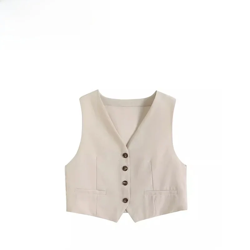 ZBZA Spring New Women's Faion Design Linen Cotton Single Button Vest Tank Top Slim Fit ort Outerwear V-ne Color
ZBZA Spring New Women's Faion Design Linen Cotton Single Button Vest Tank Top Slim Fit ort Outerwear V-ne Color