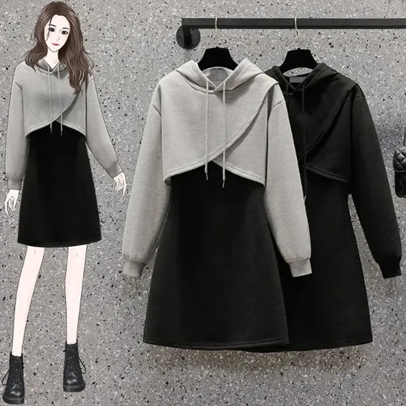 Large Size Womens Clothing 2022 Spring Autumn New Hooded Short Hoodie Two Piece Set Womens Elegant Fashion Dress Two-piece Suit
Large Size Womens Clothing 2022 Spring Autumn New Hooded Short Hoodie Two Piece Set Womens Elegant Fashion Dress Two-piece Suit