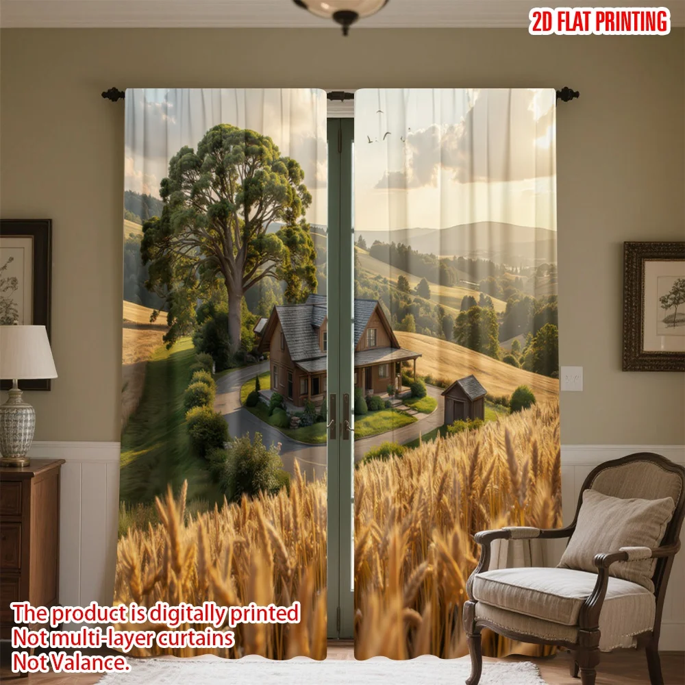 2D flat printing 2pcs Party Curtains Country House in Wheatfield Digital Printed Polyester Drapes Festive Holiday Use for
2D flat printing 2pcs Party Curtains Country House in Wheatfield Digital Printed Polyester Drapes Festive Holiday Use for