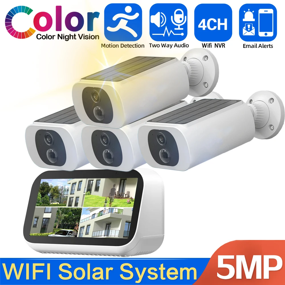 2 Way Audio 5MP 4CH 4.3 Inch LCD NVR CCTV Kit Outdoor Waterproof Solar Wifi Bullet Camera Security Surveillance System 4CH Kit
2 Way Audio 5MP 4CH 4.3 Inch LCD NVR CCTV Kit Outdoor Waterproof Solar Wifi Bullet Camera Security Surveillance System 4CH Kit