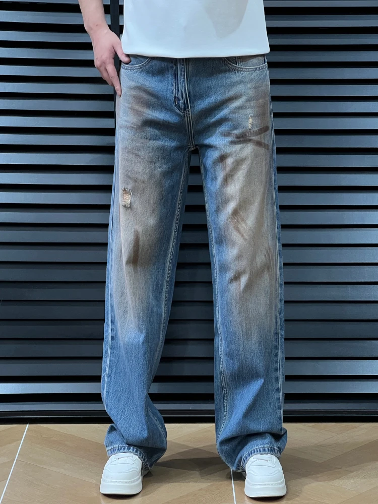 Trendy Loose Faded Men's Jeans Spring Summer High Waist Straight Leg Casual Cotton Durable Classic Washed out American Style
Trendy Loose Faded Men's Jeans Spring Summer High Waist Straight Leg Casual Cotton Durable Classic Washed out American Style