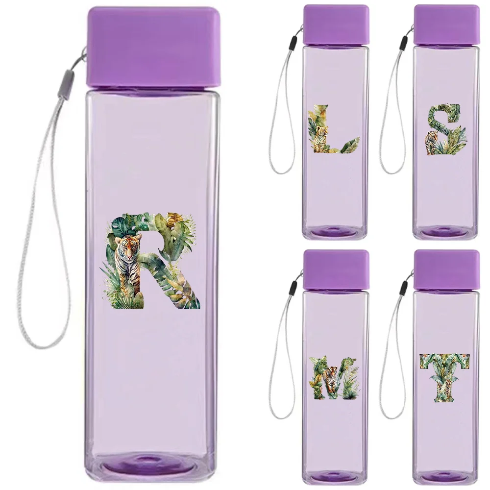 Spill-Proof Square Hydration Bottle, Transparent Plastic Drink Cup With Lanyard For Travel Hiking Jungle Tiger Letter Pattern
Spill-Proof Square Hydration Bottle, Transparent Plastic Drink Cup With Lanyard For Travel Hiking Jungle Tiger Letter Pattern