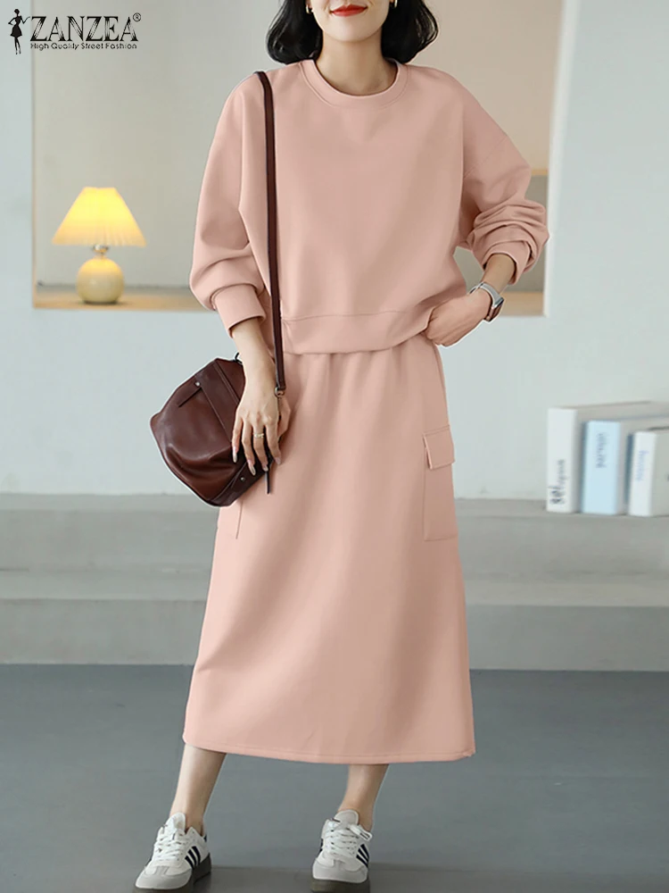 ZANZEA 2025 Spring Long Sleeve Tops Elastic Waist Dress Set Women Leisure Matching Outfitss Casual Loose Solid Two Piece Suits
ZANZEA 2025 Spring Long Sleeve Tops Elastic Waist Dress Set Women Leisure Matching Outfitss Casual Loose Solid Two Piece Suits