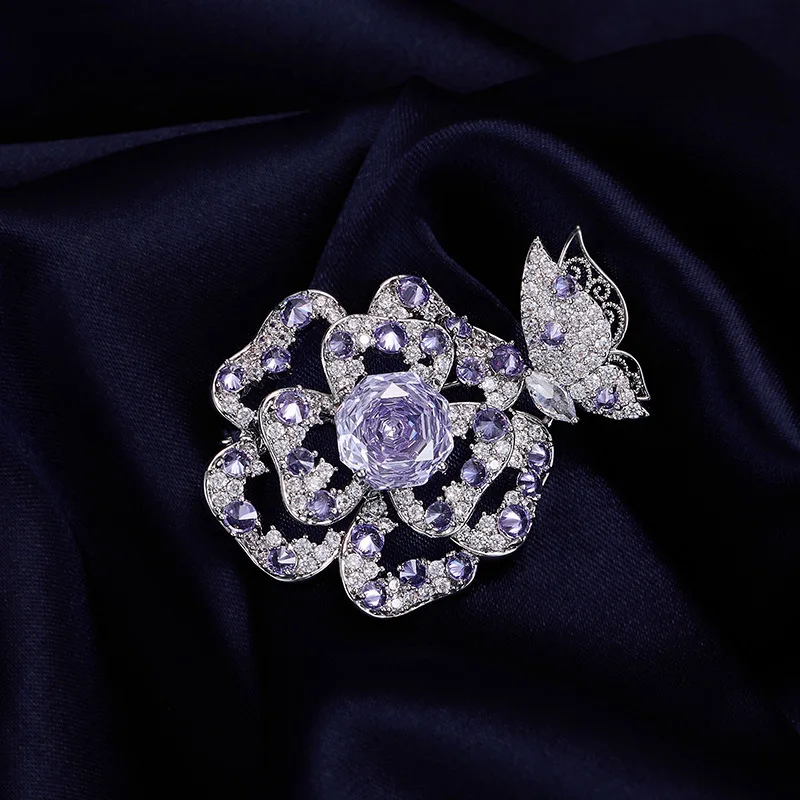 Luxury High-End Purple Zircon Camellia Brooch for Women Waist Buckle Cheongsam Collar Pin Flower Brooch Jewelry
Luxury High-End Purple Zircon Camellia Brooch for Women Waist Buckle Cheongsam Collar Pin Flower Brooch Jewelry
