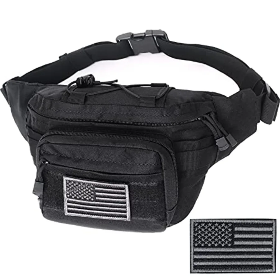 Tactical Fanny Pack, Military Waist Bag Hip Belt Bumbag Utility Bags for Outdoor Hiking Climbing Fishing with U.S Patch Black
Tactical Fanny Pack, Military Waist Bag Hip Belt Bumbag Utility Bags for Outdoor Hiking Climbing Fishing with U.S Patch Black