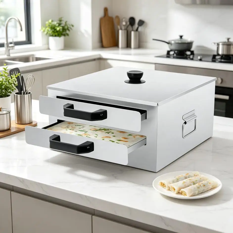 Bymaocar 304 Stainless Steel Rice Noodle Roll Steamer Double Layer Cheung Fun Machine 3D Steam Circulation Energy Saving Portable With Handles Anti Rust Durable 6.3 Inch Height 8.16 Lbs Commercial Breakfast Dim Sum Maker
Bymaocar 304 Stainless Steel Rice Noodle Roll Steamer Double Layer Cheung Fun Machine 3D Steam Circulation Energy Saving Portable With Handles Anti Rust Durable 6.3 Inch Height 8.16 Lbs Commercial Breakfast Dim Sum Maker