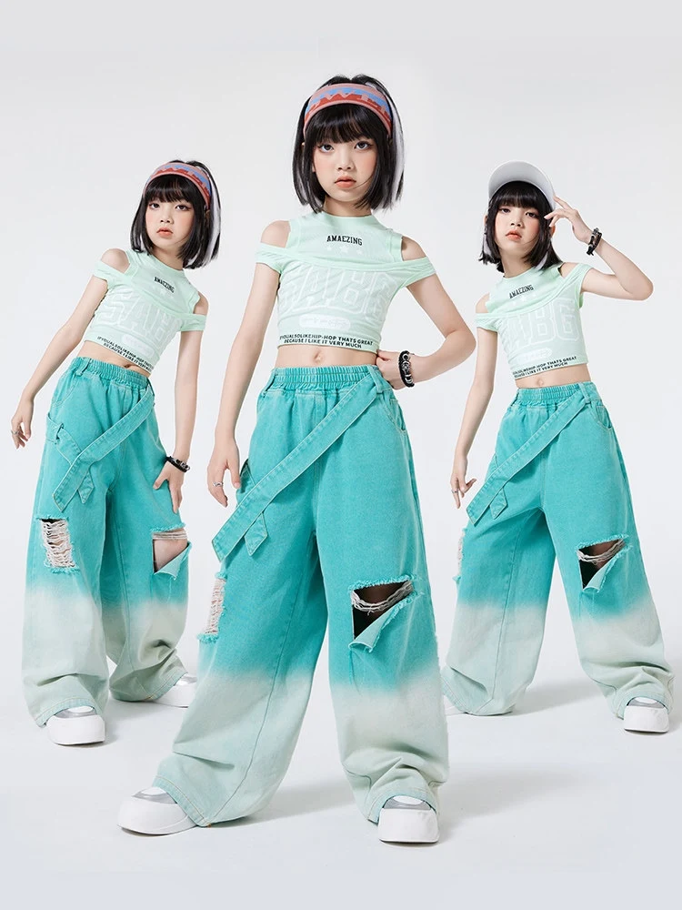 Kpop Girls Jazz Dance Clothes Summer Green Vest Pants Kids Modern Hip Hop Performance Costume Concert Stage Street Wear BL15130
Kpop Girls Jazz Dance Clothes Summer Green Vest Pants Kids Modern Hip Hop Performance Costume Concert Stage Street Wear BL15130
