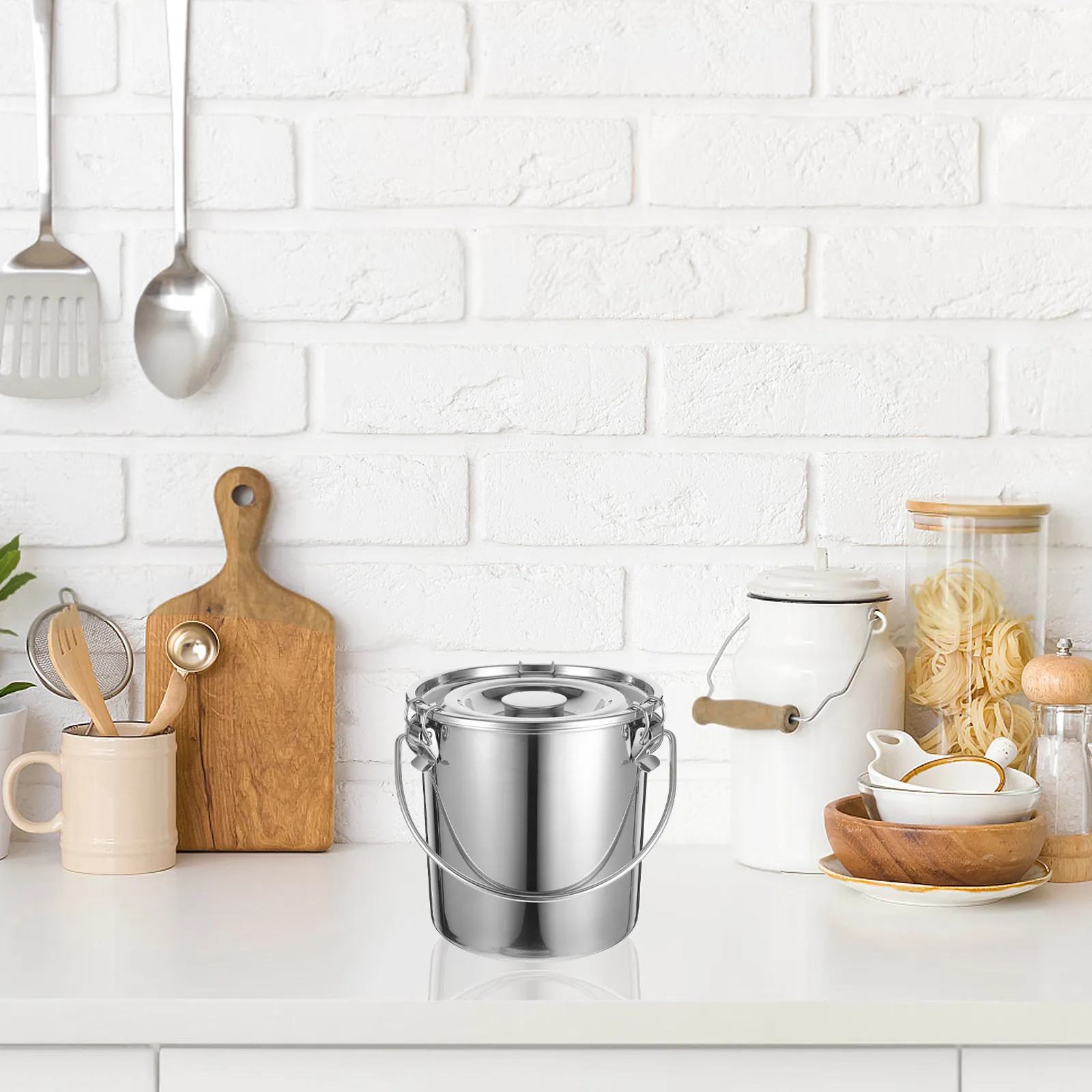 Heavy Duty Stainless Steel Sealed Bucket with Lid and Carry Handle for Oil Food Liquid Storage Grease Disposal Cooking Kitchen
Heavy Duty Stainless Steel Sealed Bucket with Lid and Carry Handle for Oil Food Liquid Storage Grease Disposal Cooking Kitchen